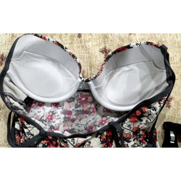 Lole tankini Large underwire Adjustable modest Casual Chic Swimwear artsy pool - Picture 7 of 7